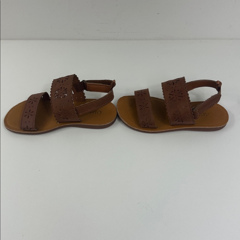 OshKoshBGosh Brown Kids Sandals with Velcro Girls size 10M summer beach stylish - Picture 4 of 11